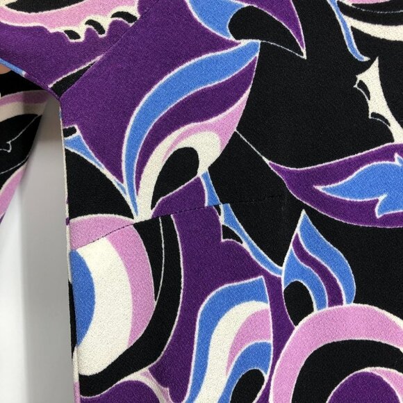 Juicy Couture Purple Black Abstract Long sleeve Viscose Mini  Dress size S - Picture 9 of 16
